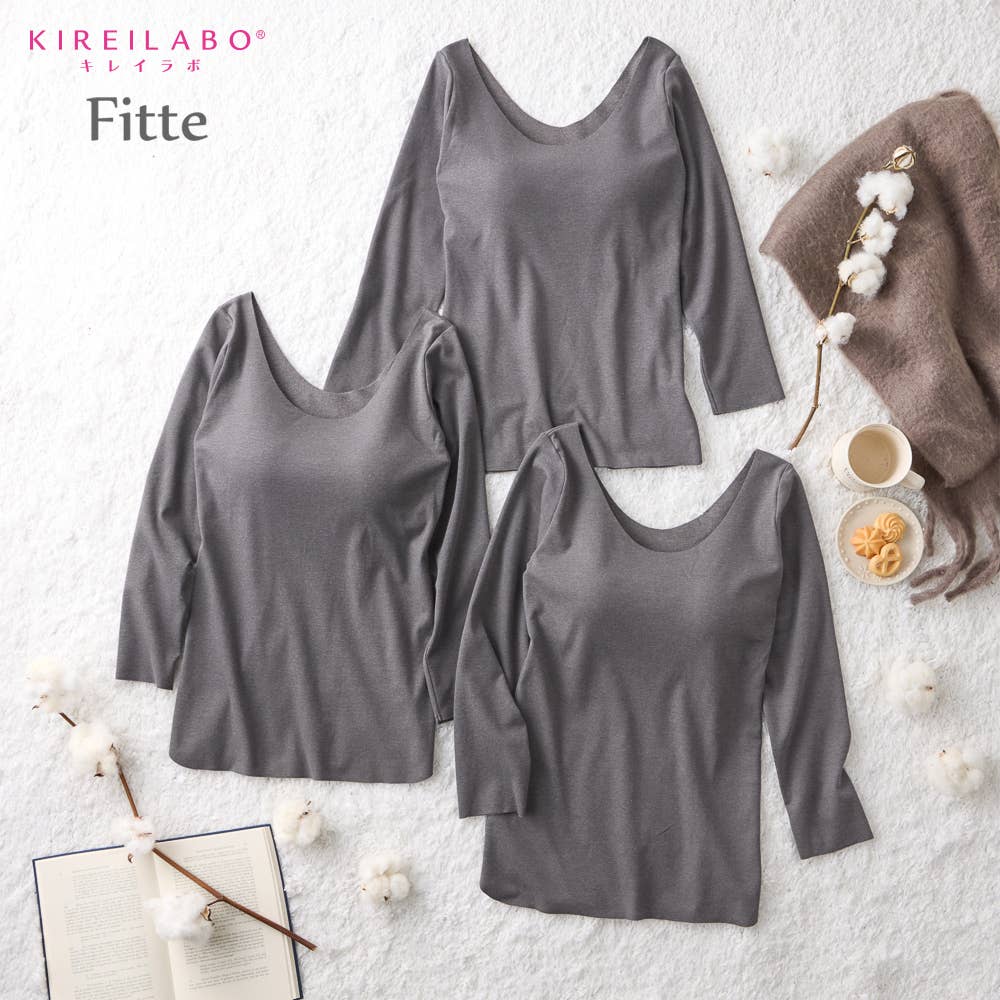 ネット限定お得福袋【8分袖ブラトップ(襟ぐり広め)】同色3枚セット【送料無料】